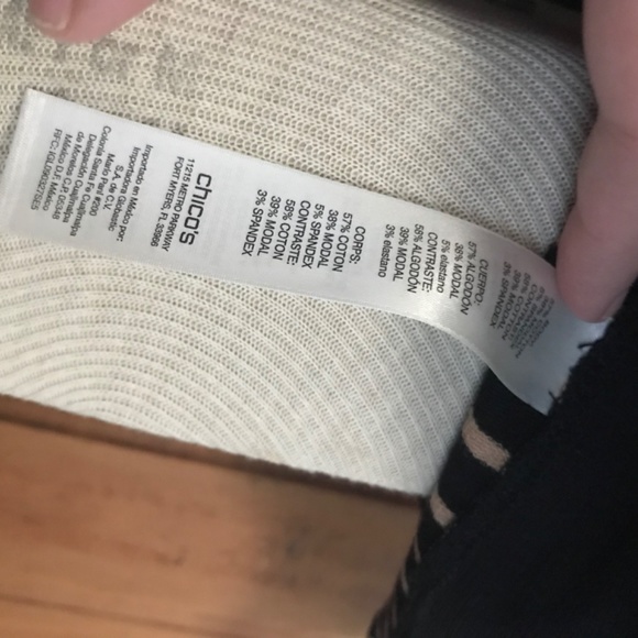 Zenergy by Chico's Open Drape Striped Knit Jacket 2 L - Picture 5 of 8